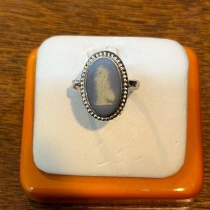 Antique Wedgwood cameo sterling silver ring!